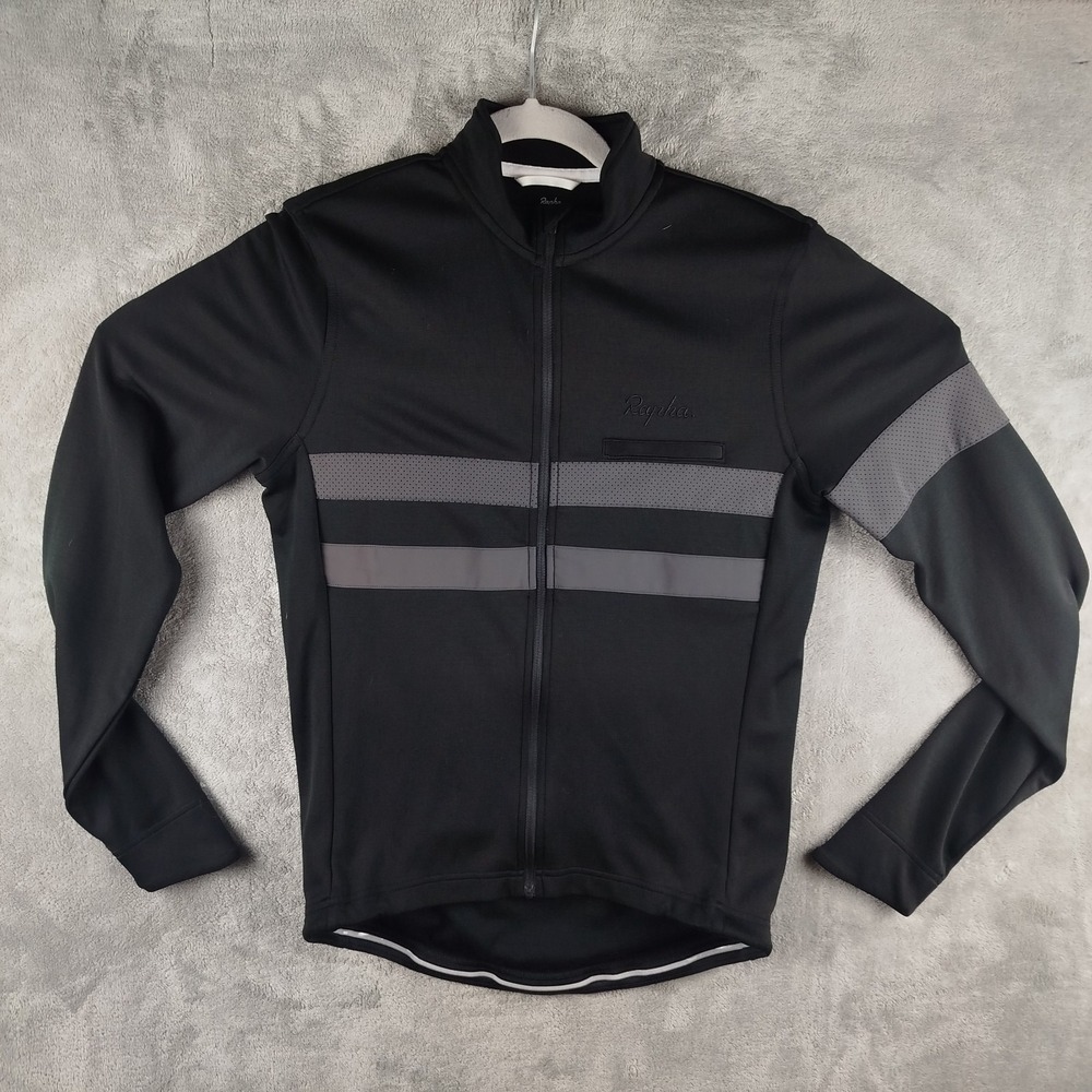 Rapha Brevet Reflective Long Sleeve Cycling Black Jersey Medium Merino Wool